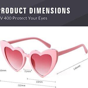 1 Pair Heart Sunglasses Vintage Retro Oversized Cat Eye Heart Shaped Sun Glasses